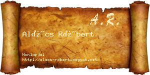 Alács Róbert névjegykártya